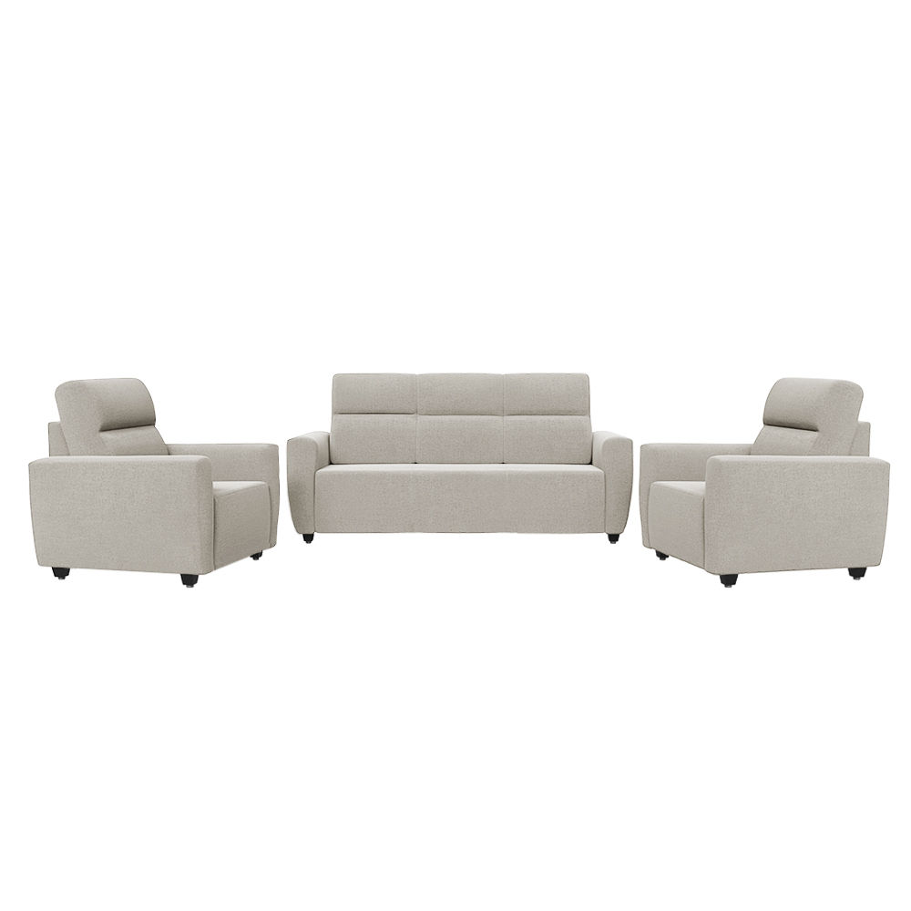 Wakefit Belize sofa set- (3+1+1) - Reflection White